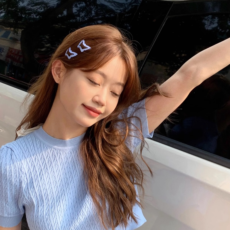 กิ๊บติดผม น้องผีเสื้อ    กิ๊บวินเทจ ยุค90   1 แผง 6 ตัว กิ๊บป๊อกแป๊ก (คละสีไปนะ)
