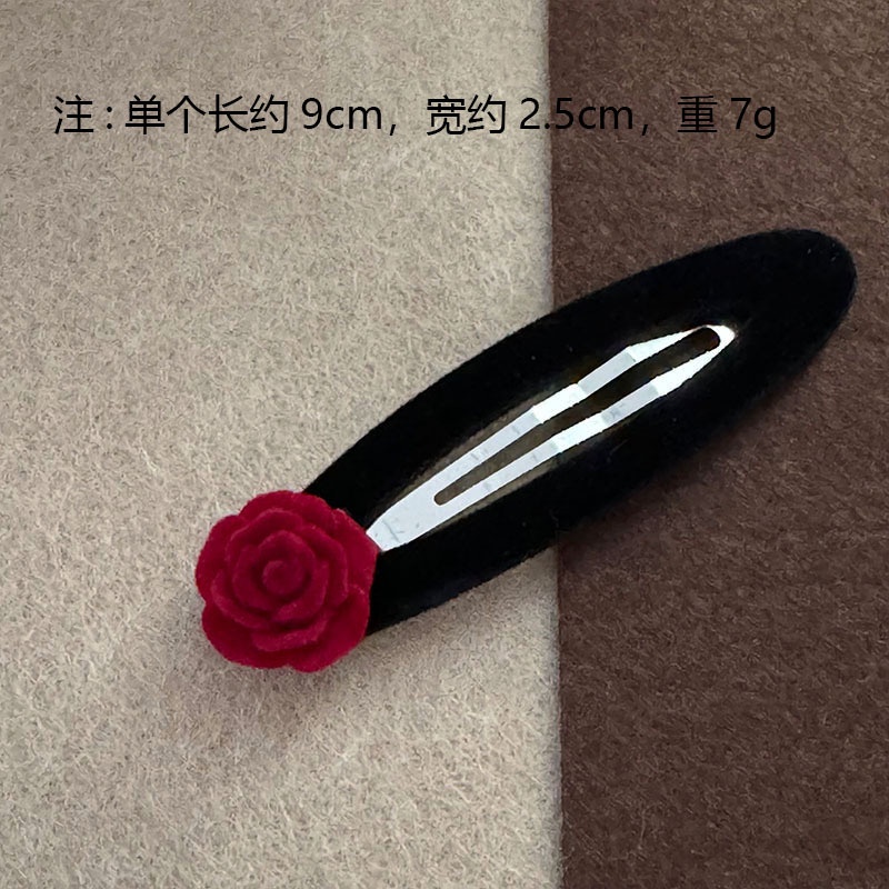 กิ๊บติดผม ผ้ากํามะหยี่ สีดํา สีแดง หรูหรา สไตล์ฝรั่งเศส เรโทร คลาสสิก 2023