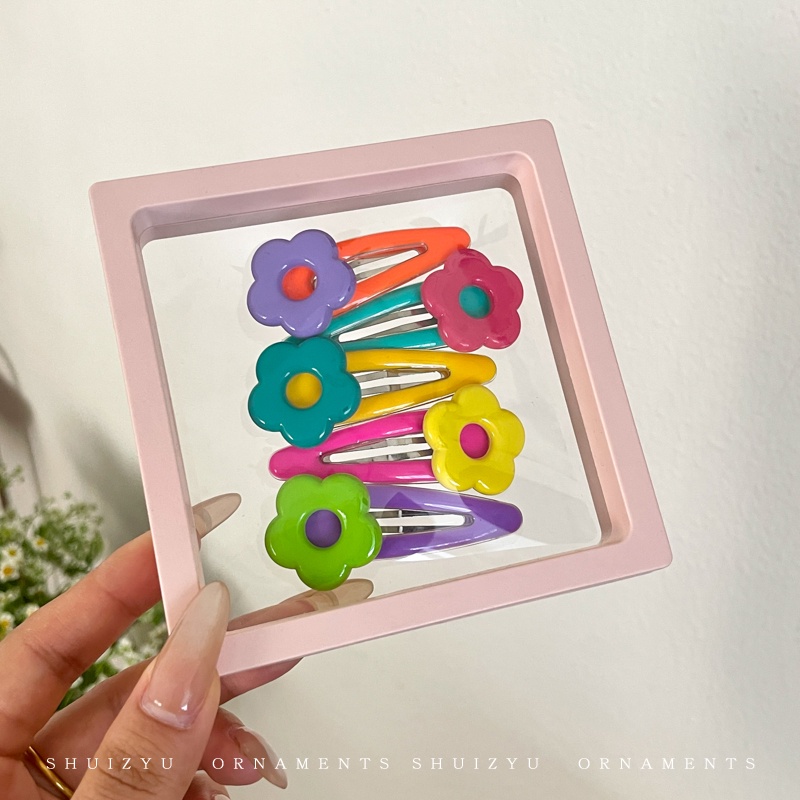 กิ๊บติดผม ลายดอกไม้ สีแคนดี้ สําหรับผู้หญิง 5 ชิ้น (พร้อมกล่อง)