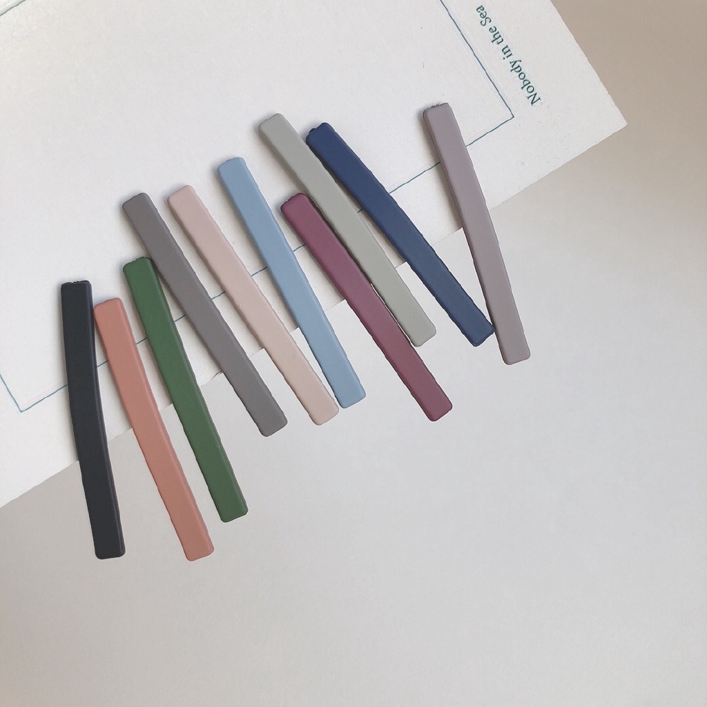 กิ๊บติดผม สีพื้น แบบเรียบง่าย สไตล์เกาหลี สําหรับผู้หญิง