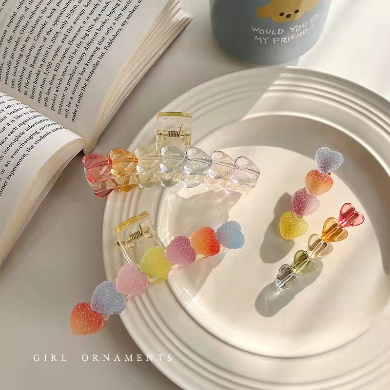 กิ๊บติดผม แบบใส รูปปลาฉลามน่ารัก สีแคนดี้ แฟชั่นสไตล์เกาหลี สําหรับผู้หญิง
