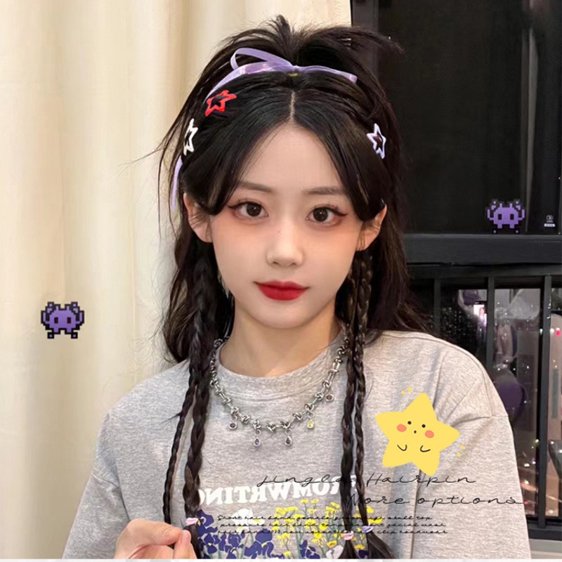 กิ๊บติดผมหน้าม้า รูปดาวห้าแฉก Y2k ขนาดเล็ก สําหรับผู้หญิง จํานวน 6 ชิ้น 12 ชิ้น