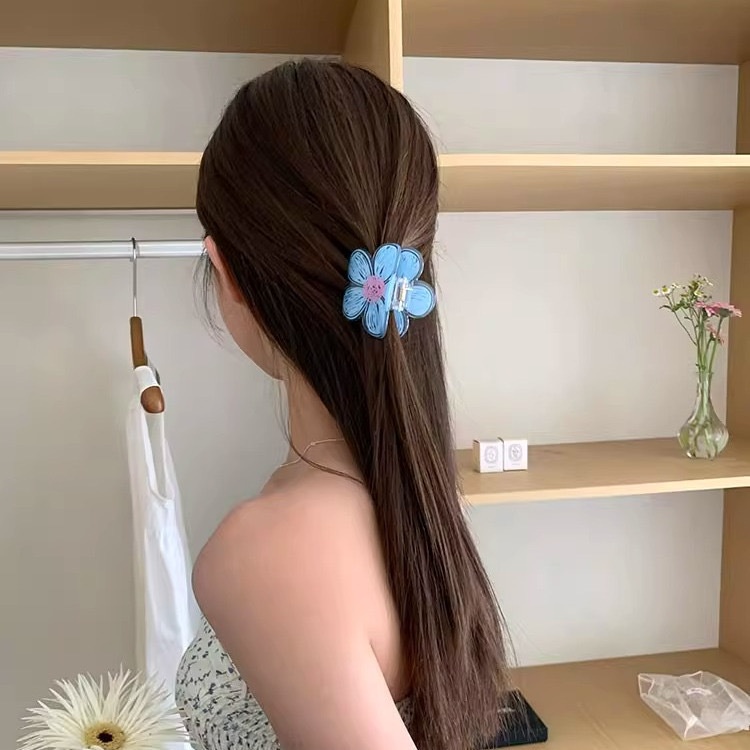 กิ๊บติดผมอะคริลิค ลายดอกไม้น่ารัก สีแคนดี้ แฟชั่นสําหรับผู้หญิง