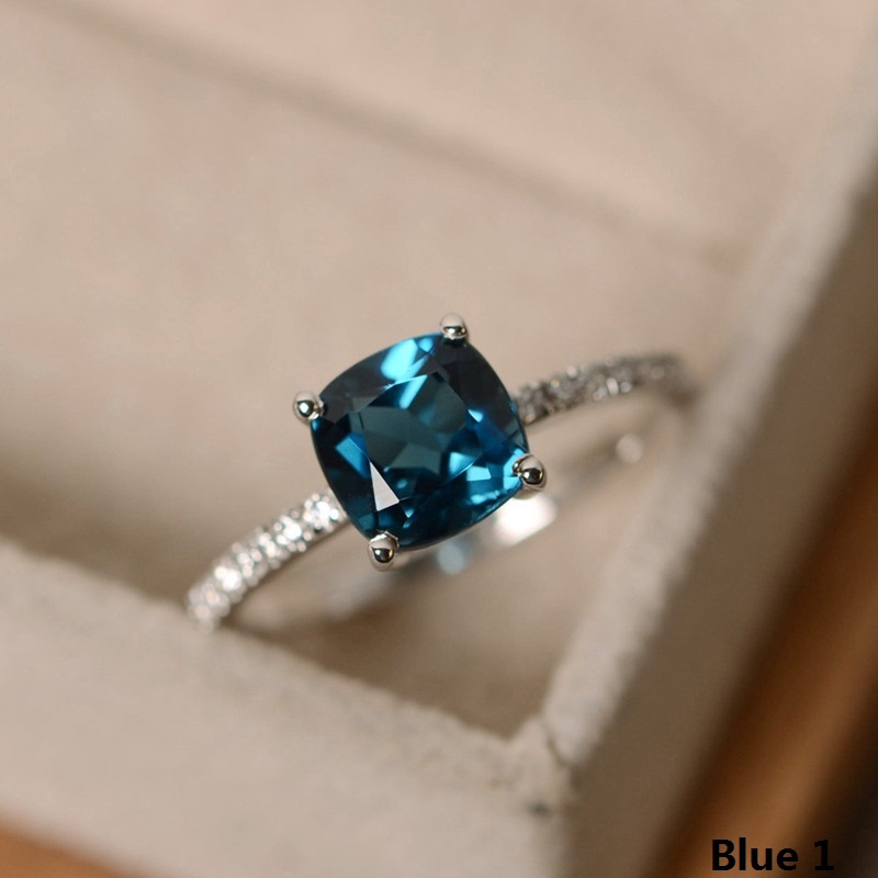 ของขวัญเครื่องประดับแหวนหมั้นแต่งงานผู้หญิง london topaz 925