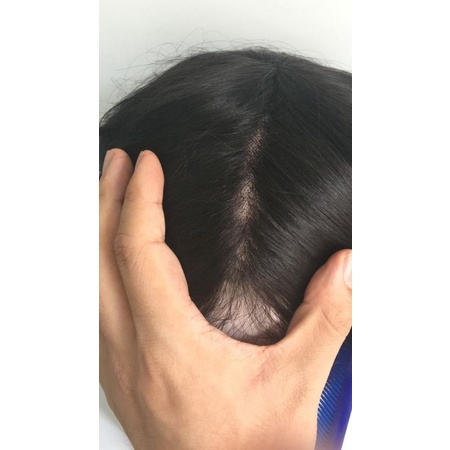 จัดโปร วิกติดกาวผมแท้ เสยได้เนียน มีไรผม รุ่นทนทาน Mono lace ตาข่ายหน้า Swiss lace 6×8