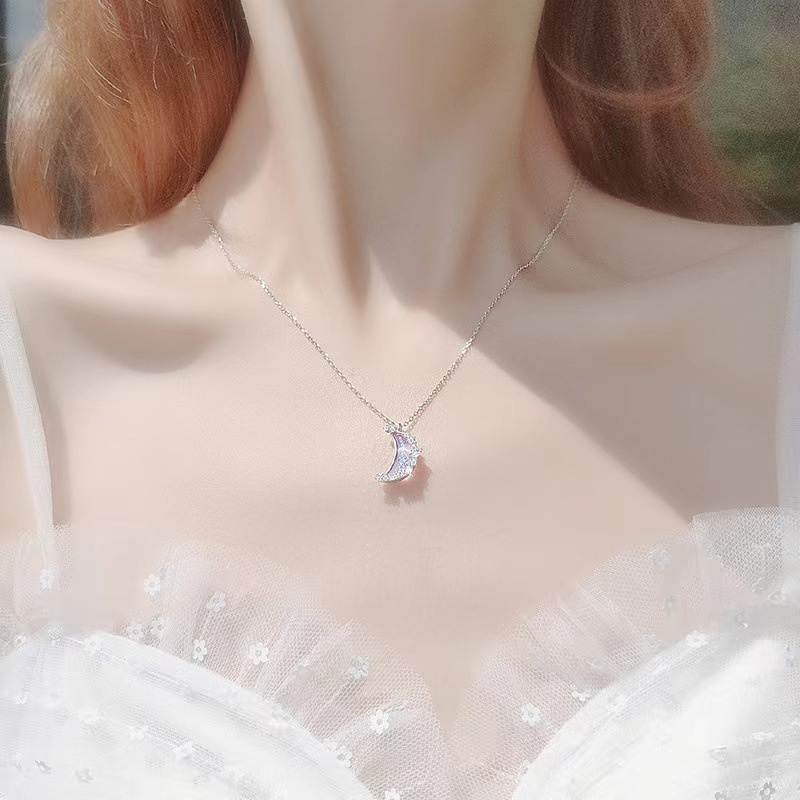 ชุดสร้อยคอ จี้ลูกโป่งน้ําผึ้ง และดาว และดวงจันทร์ สามชิ้น สําหรับผู้หญิง