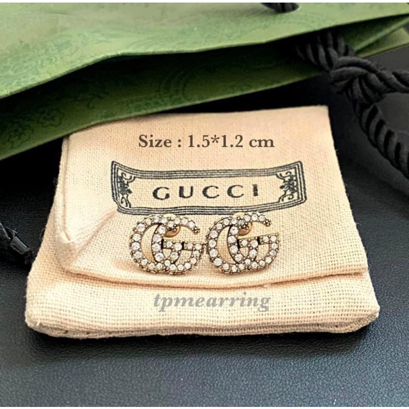 ต่างหู Gucci GG กุชชี่ งานออริ เพชร CZ