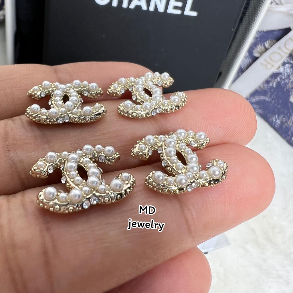 ต่างหู mini ไข่มุก 1:1  ทองเหลือง ก้านเงิน925 ไม่แพ้ ไม่ค้น เป็นมิตรต่อผิว E220711