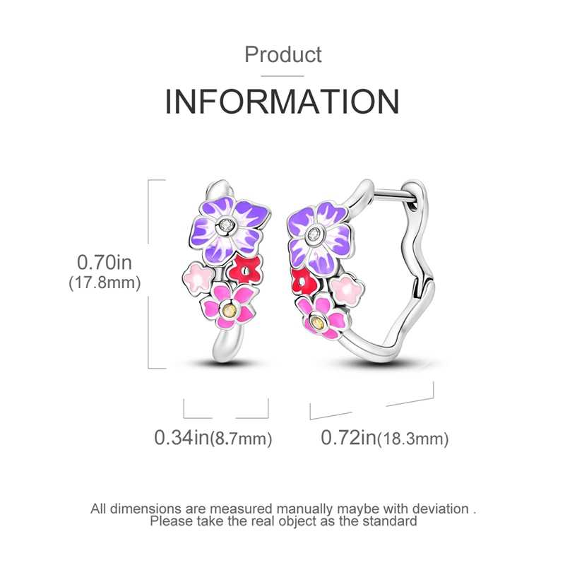 ต่างหูเงินแท้ 925 ประดับเพทาย สีชมพู สีม่วง เครื่องประดับ สําหรับผู้หญิง 2024