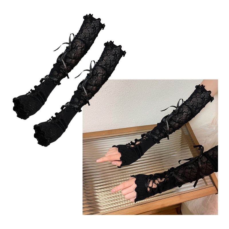 ถุงมือบัลเล่ต์ แบบยาว ไม่มีนิ้ว สีขาว สไตล์โลลิต้า สําหรับเจ้าสาว งานแต่งงาน