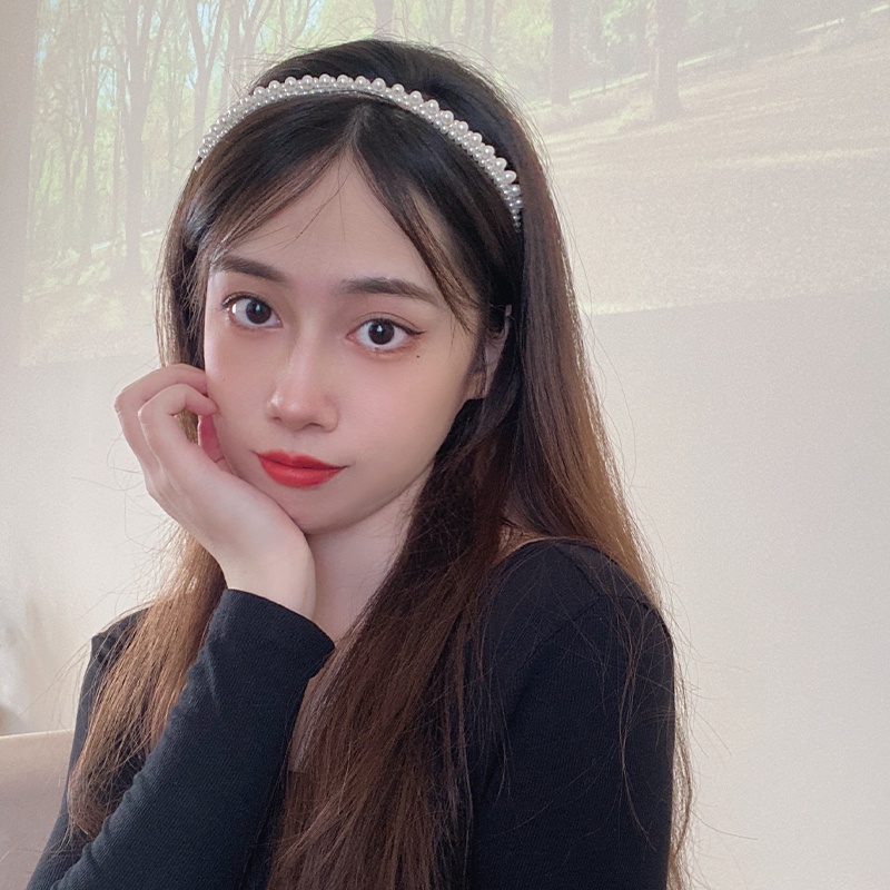 ที่คาดผม ประดับมุก ดอกไม้น่ารัก สไตล์เกาหลี สําหรับผู้หญิง
