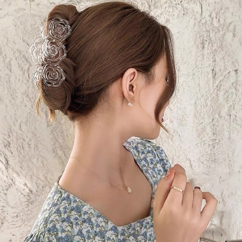 พร้อมส่ง  กิ๊บหนีบผมกุหลาบขนาด 11 cm