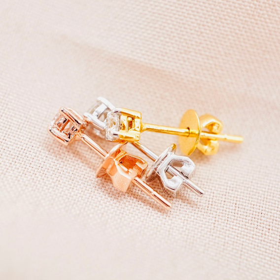 [  พร้อมส่ง ] ต่างหูเพชรแท้ 4 เตย  เม็ดละ 6ตัง 8ตัง 10ตัง ทองคำแท้9K (ทอง37.5%) เพชรแท้น้ำ100 เบลเยี่ยมคัต