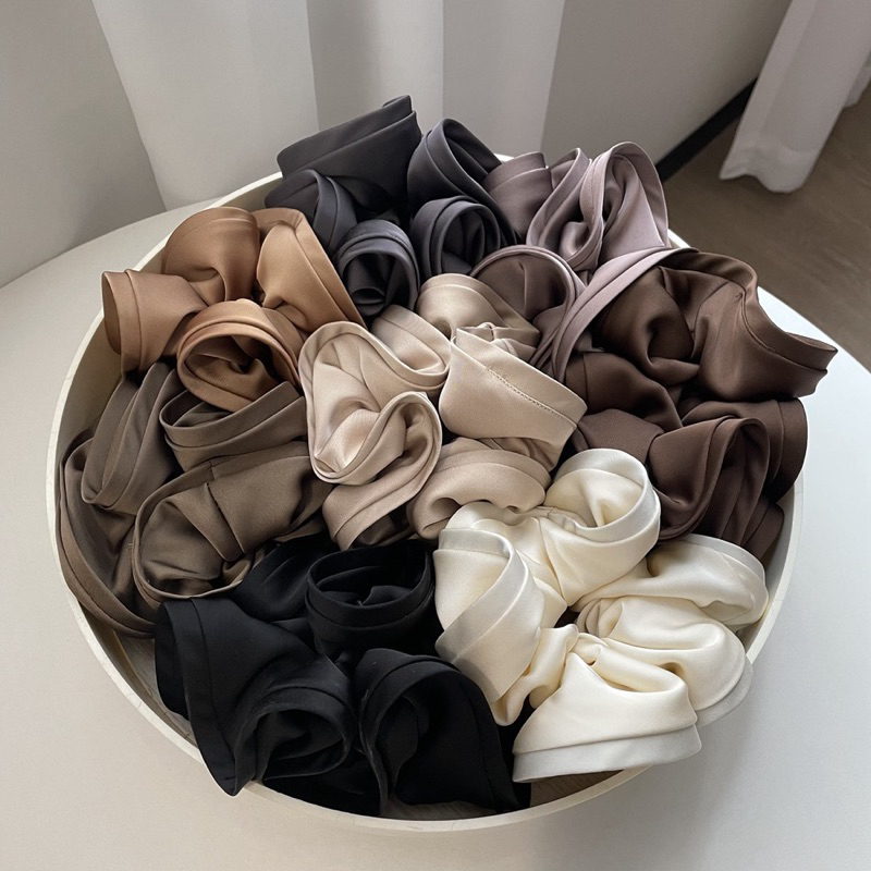 พร้อมส่ง ยางรัดผมซาตินขนาดใหญ่ พรีเมี่ยม หนา เย็บเนี๊ยบ