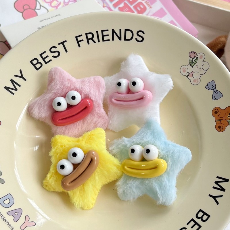 พร้อมส่ง!    ราคา/ชิ้น กิ๊บติดผม รูปตุ๊กตาดาว รูปดาว กิ๊บน่ารักขนปุย