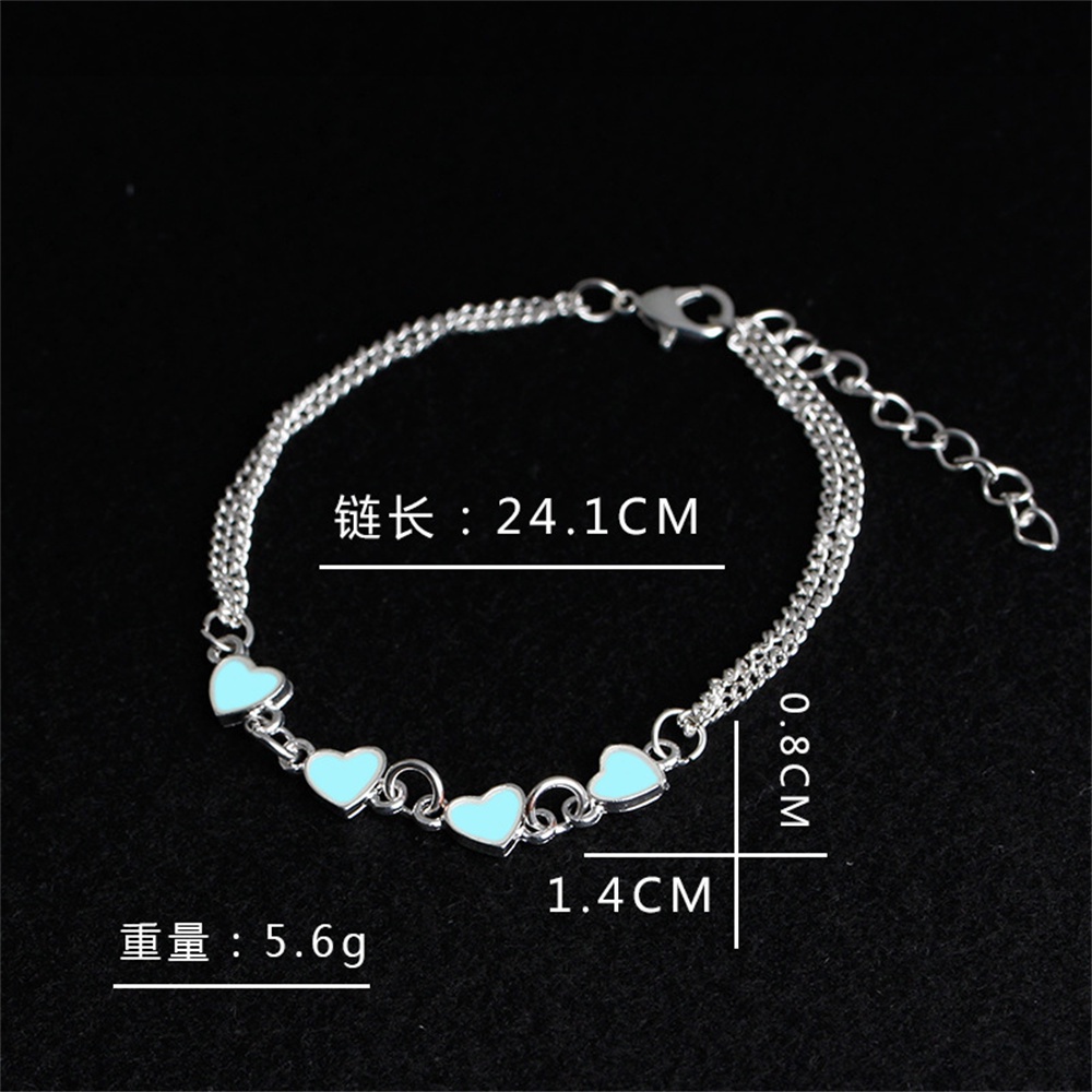 พร้อมส่ง สร้อยข้อมือ จี้รูปหัวใจเรืองแสงในที่มืด เครื่องประดับแฟชั่น สําหรับผู้หญิง 2023