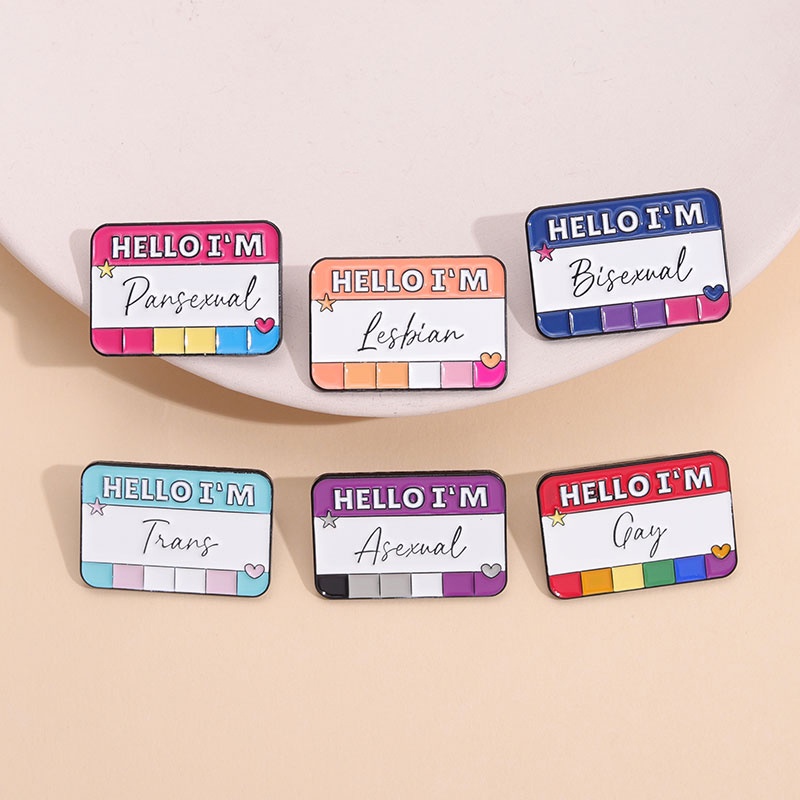 พร้อมส่ง เข็มกลัด รูป Hello I Am Enamel Pins LGBT สร้างสรรค์ เครื่องประดับ สําหรับเพื่อน