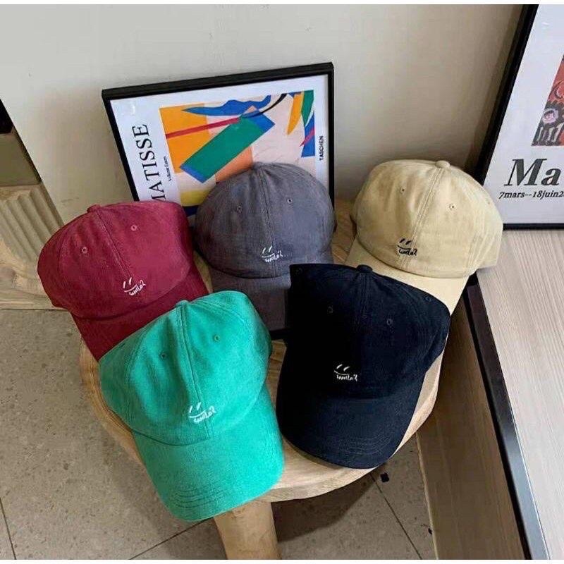 [พร้อมส่ง]หมวกแก๊ปแฟชั่น หมวกกันแดดสไตล์เกาหลี ปักลายตัวอักษร สีพาสเทลน่ารักๆ