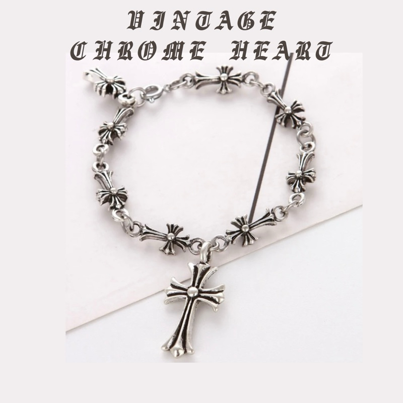 ฟรีกล่อง  กำไล CHROME HEAETS ⚜️โคมฮาร์ท ⚜️ Chrome Hearts ♥️ มีหลายแบบ