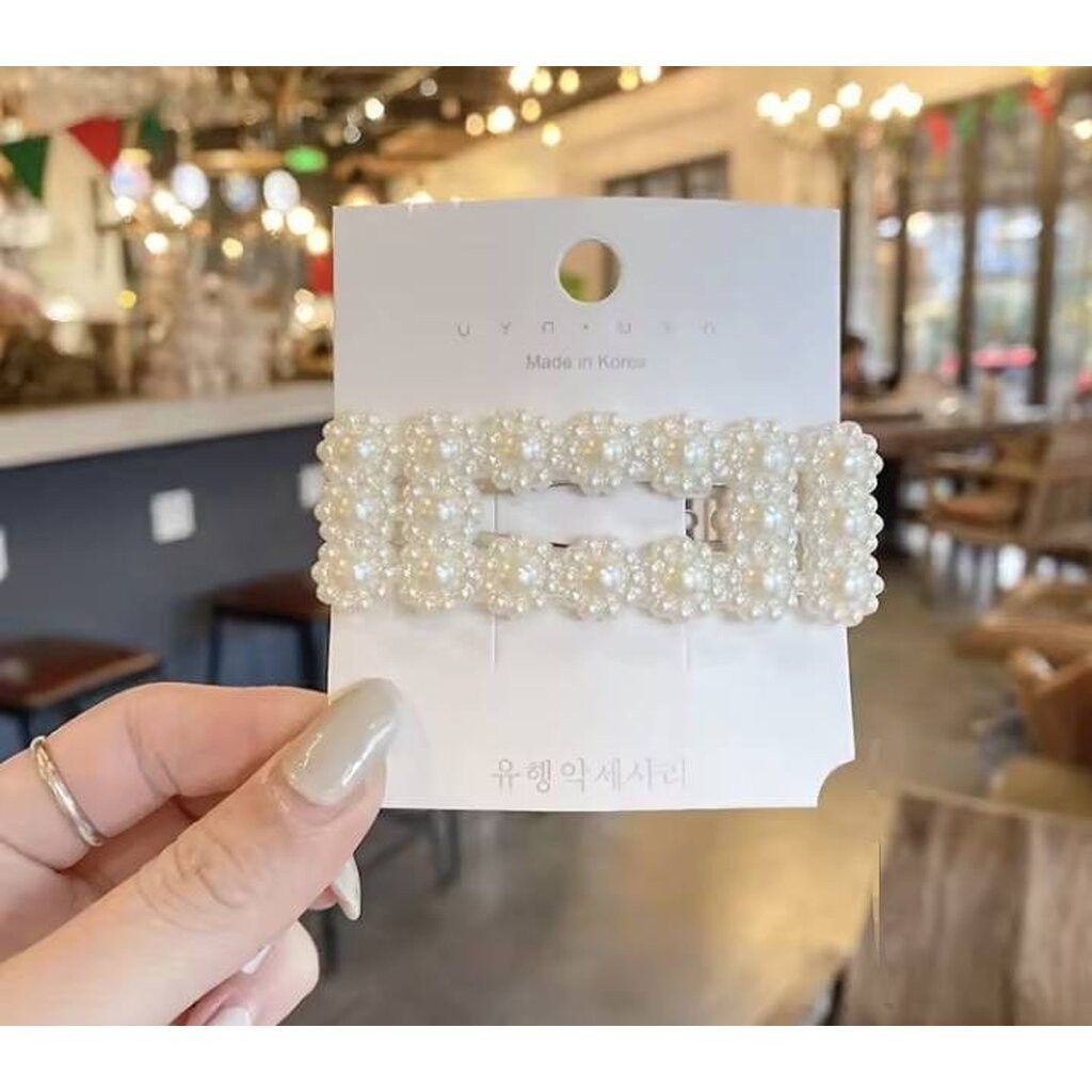 มาหยากิ๊ฟช้อป  กิ๊บติดผม ประดับไข่มุก เรียบหรู สไตล์เกาหลี สำหรับสุภาพสตรี ทั่วไป