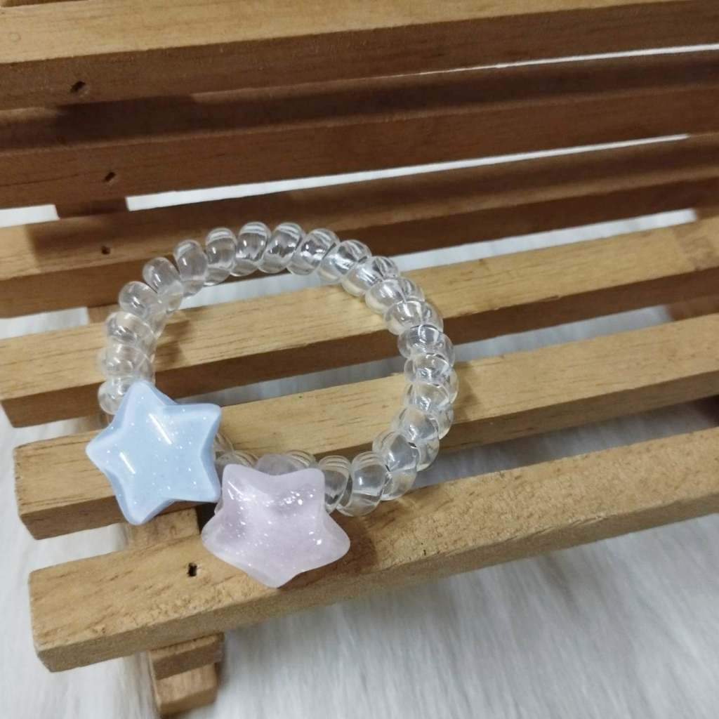 ยางมัดผม แบบเกลียว สายโทรศัพท์ ดาว / ของใหม่ค่ะ