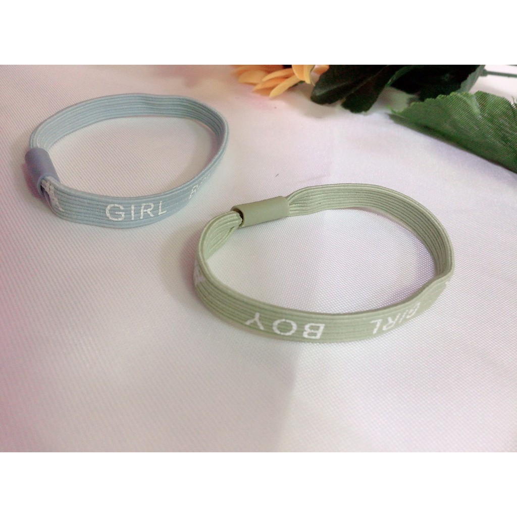 ยางรัดผม ลายอักษร เชือกผูกผม สุ่มสี  G037