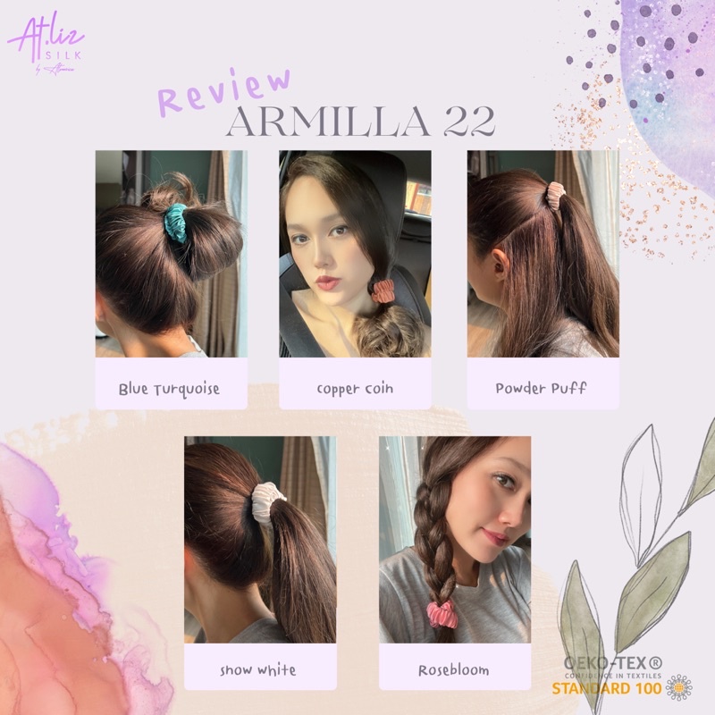 ยางรัดผมผ้าไหมมัลเบอร์รี่ รุ่นมัดแน่น แอทลิซ Atlizilk Armilla 22 Scrunchies