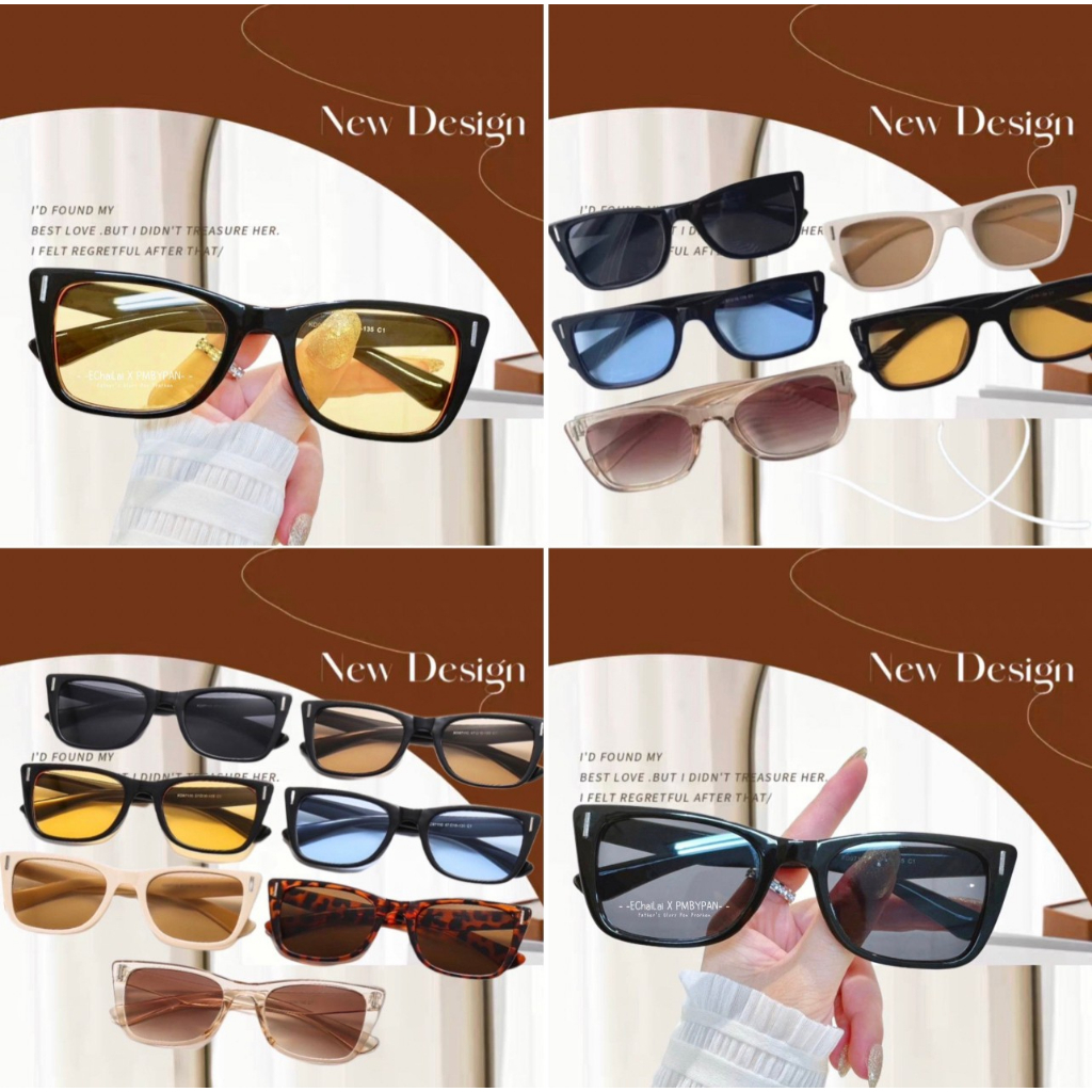 รุ่นDro373 รวมสีมินิมอล GM Brand Sunglasses Retro Black Eyewear มินิมอล แว่นกันแดดUv400 แฟชั่น