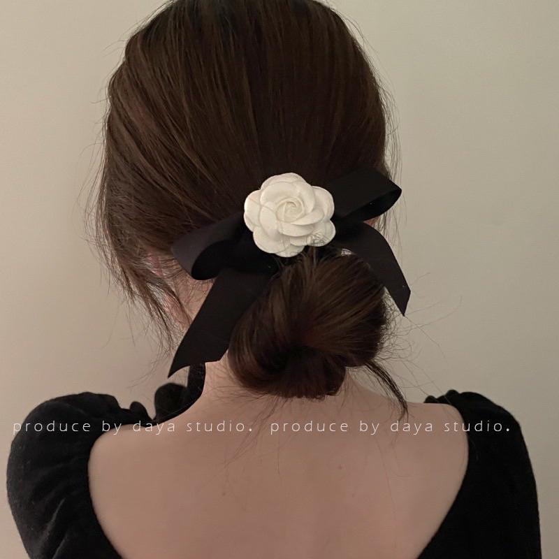 ร้านไทย พร้อมส่ง โบว์ติดผมสีดำ กิ๊บติดผม เครื่องประดับผมสีดำ