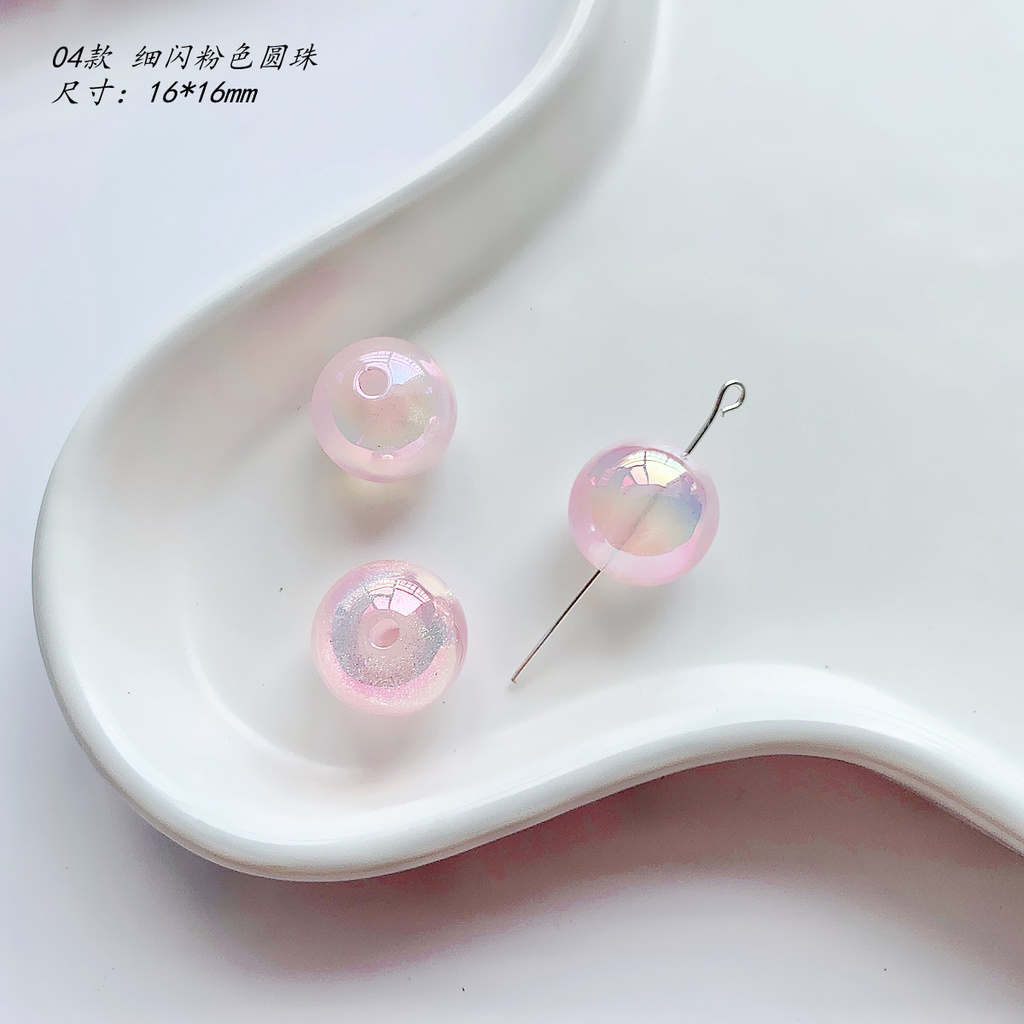 ลูกปัดอะคริลิค ทรงกลม น่ารัก สําหรับทําเครื่องประดับ แฮนด์เมด DIY 5 ชิ้น
