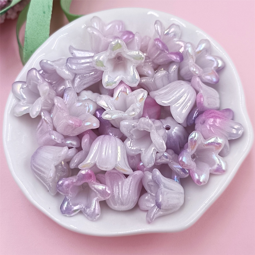 ลูกปัดอะคริลิค สองสี ไล่โทนสี สําหรับทําเครื่องประดับ DIY 30 ชิ้น