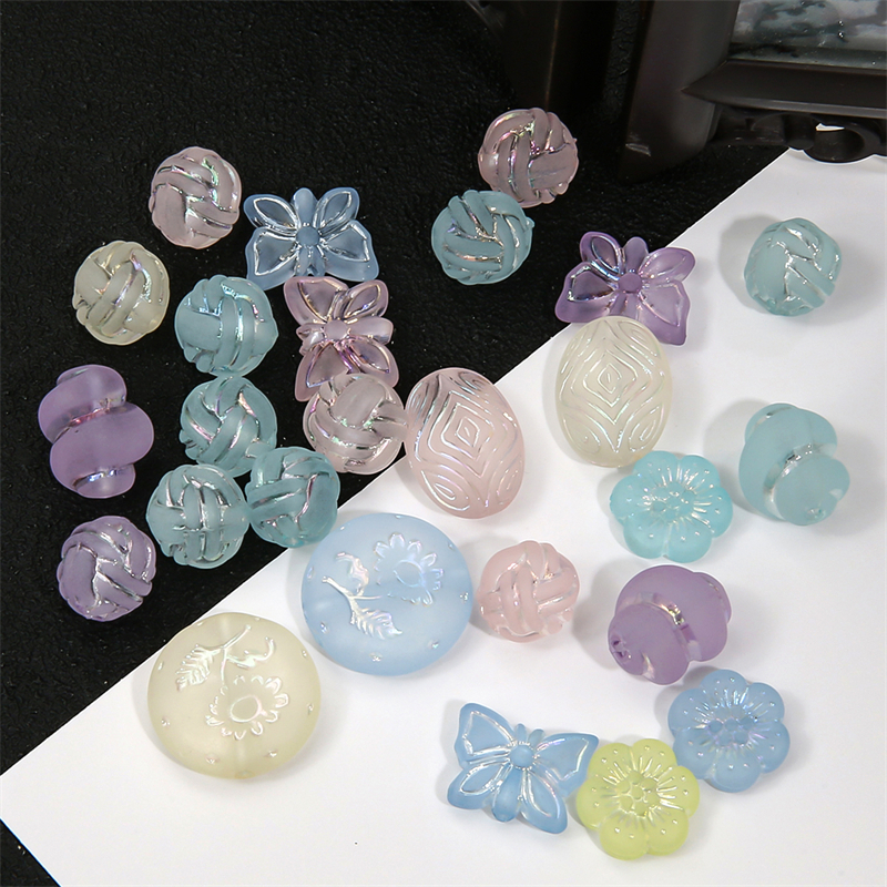 ลูกปัดอะคริลิคใส รูปเส้น สีเงิน แฮนด์เมด DIY