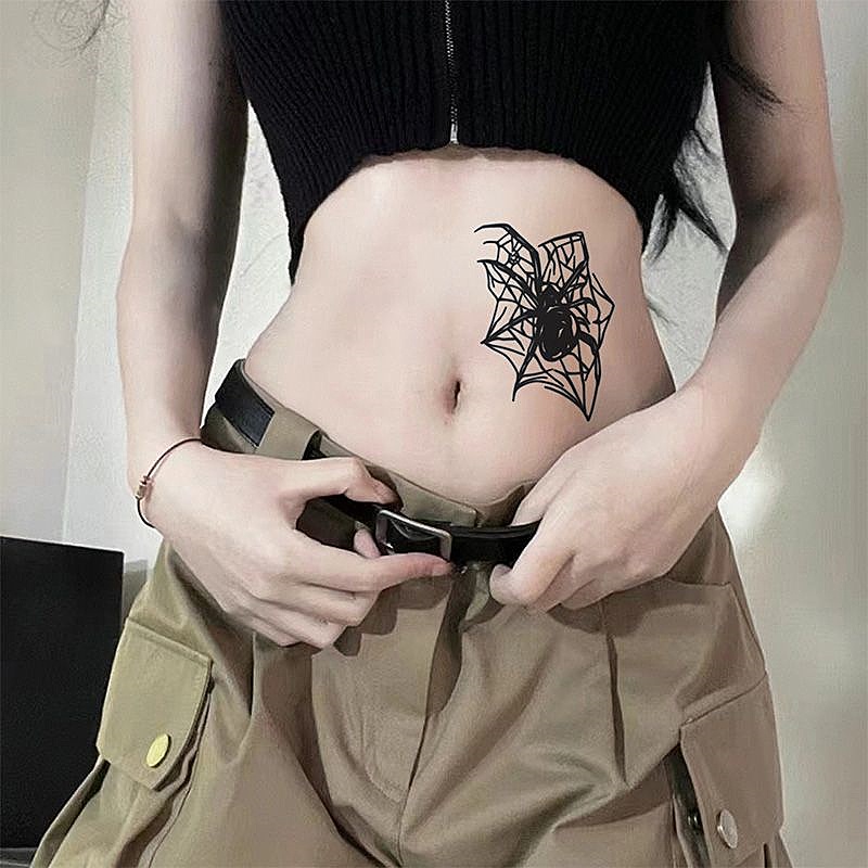 สติกเกอร์รอยสักชั่วคราว ลายแมงมุม กันน้ํา ติดทนนาน 15 วัน