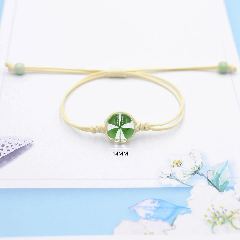 สร้อยข้อมือ ประดับลูกปัด รูปดอกไม้ แบบผูกเชือก