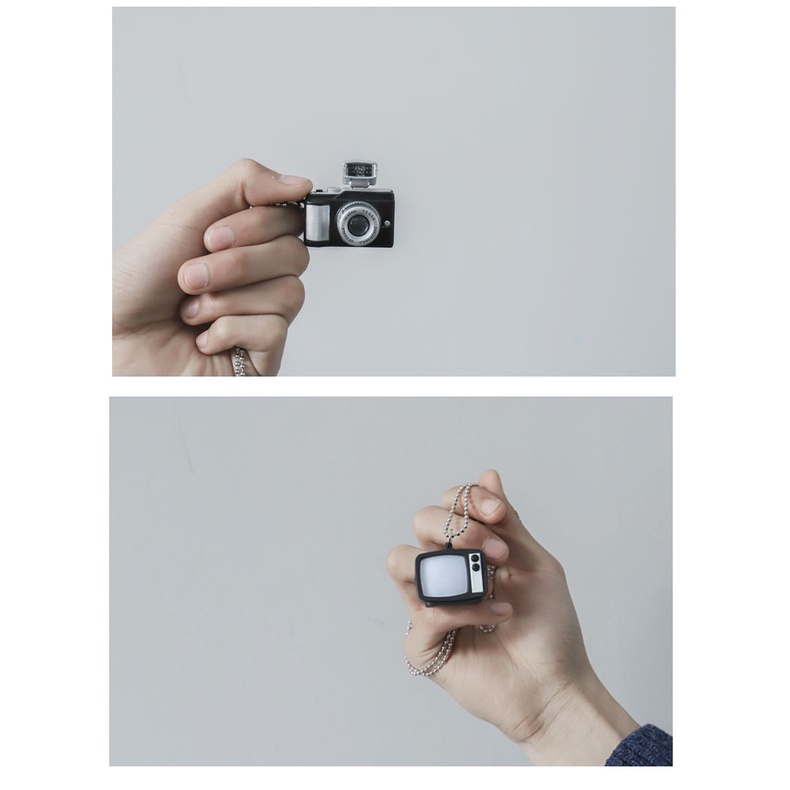 สร้อยคอ จี้รูปกล้องถ่ายรูป รูปโทรทัศน์ เปิดไฟได้ สำหรับผู้ชายและผู้หญิง