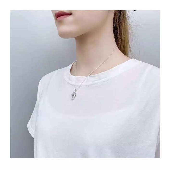 สร้อยคอคู่รัก สร้อยคู่รูปหัวใจ สร้อยมินิมอล คู่แฟน necklace แม่เหล็ก  รูปหัวใจ ผู้ชาย ผู้หญิง
