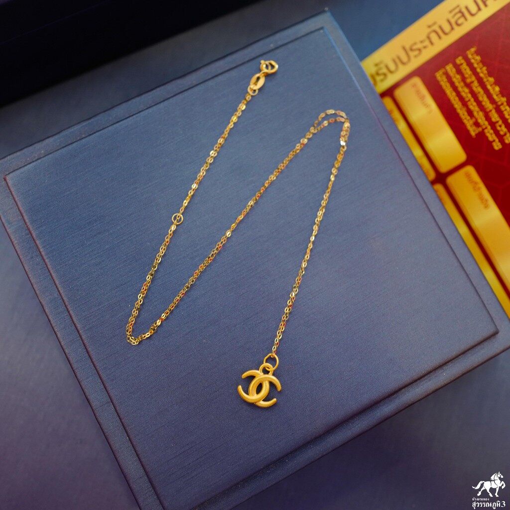 สร้อยคอทองคําแท้ 18K ครึ่งสาย (18K) โอโซ่ น้ําหนัก 0.9 กรัม ทองคําแท้ 96.5% ยาว 18 นิ้ว ขายได้