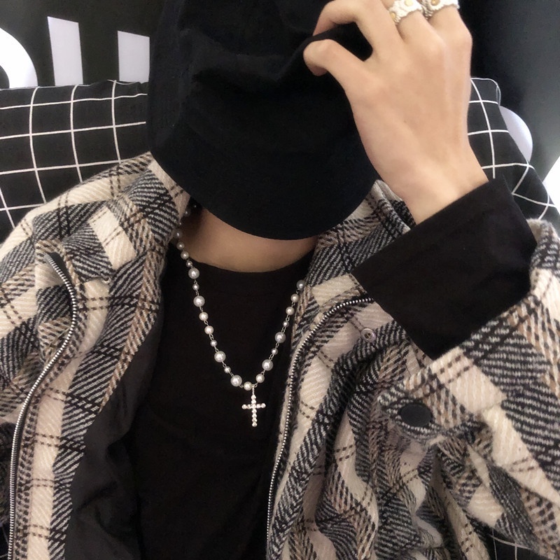 สร้อยคอแฟชั่น Unisex สายโซ่ประดับเพชรสไตล์ฮิปฮอป