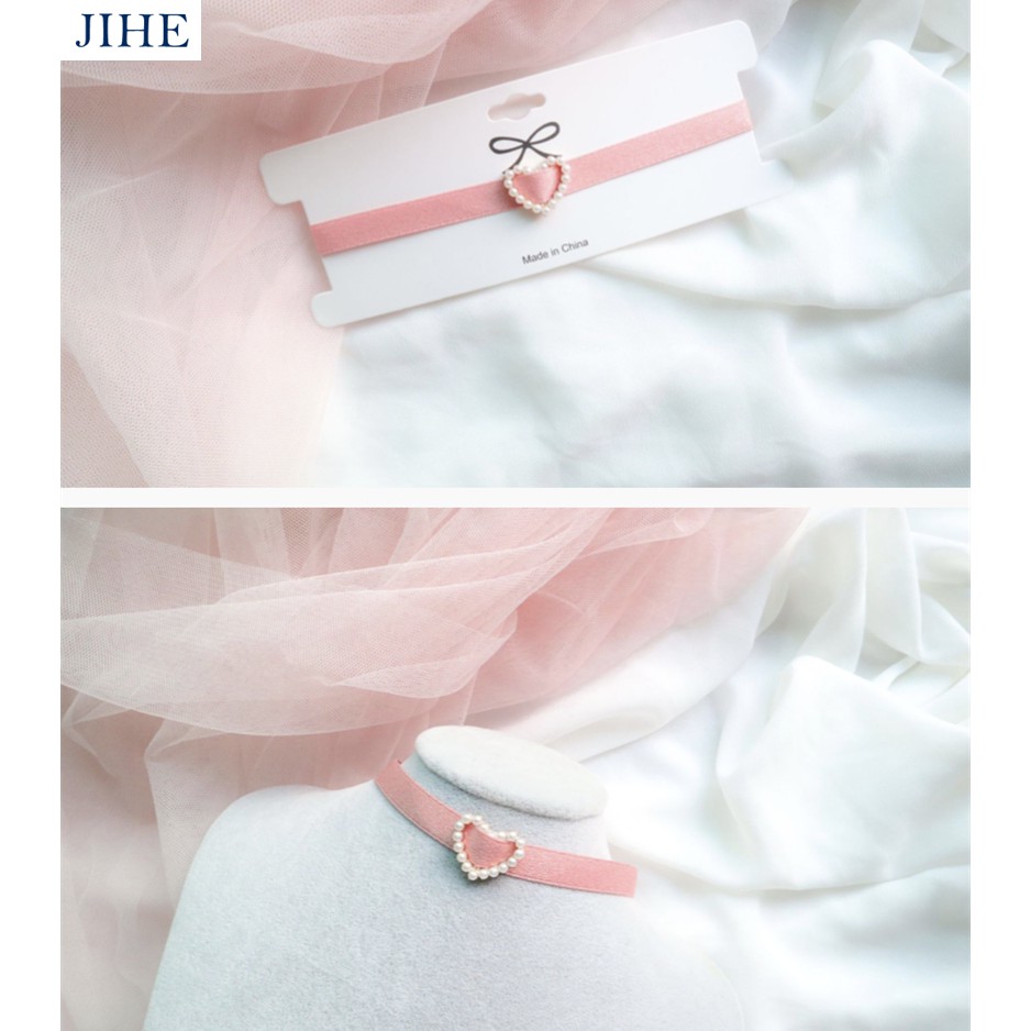 สร้อยคอโชคเกอร์ สีชมพู BST