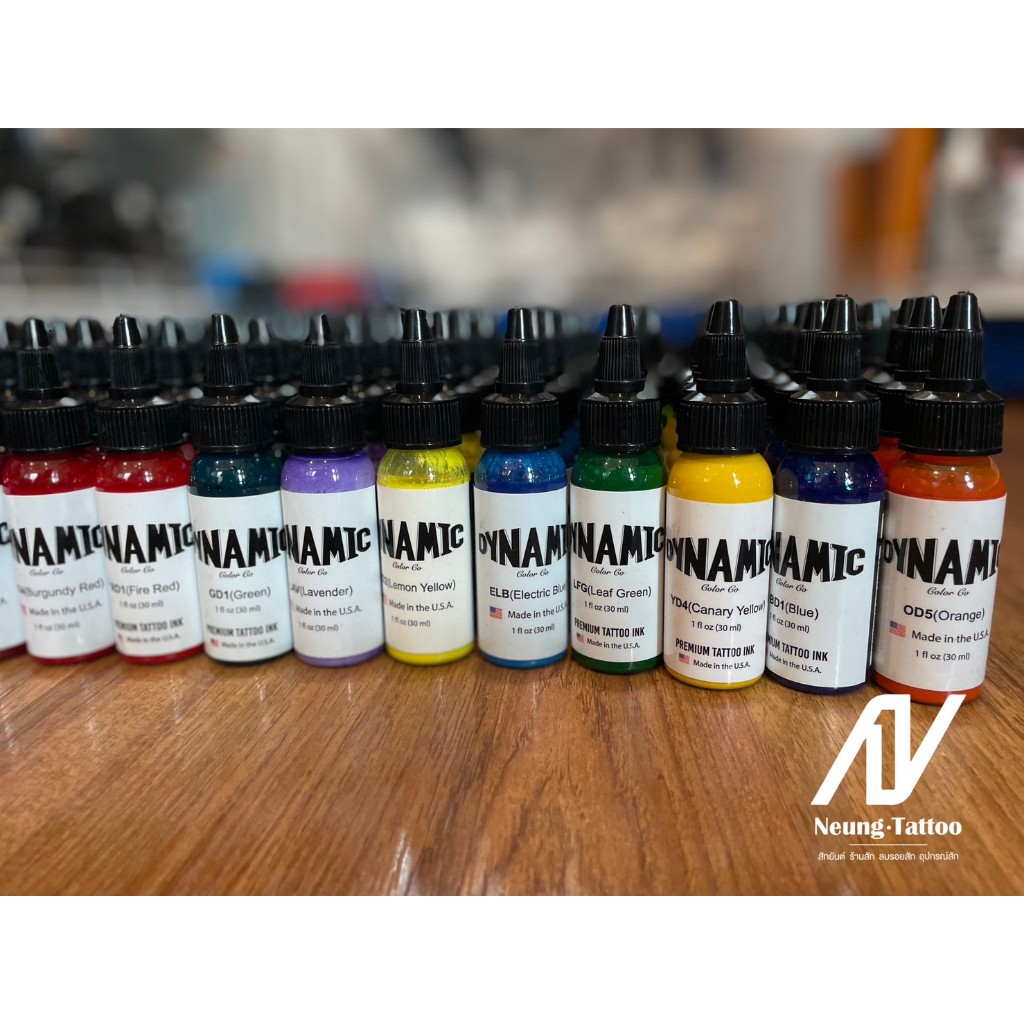 สีสักร่างกาย หมึกสัก Dynamic Tattoo Ink 1oz มีให้เลือกหลายสี