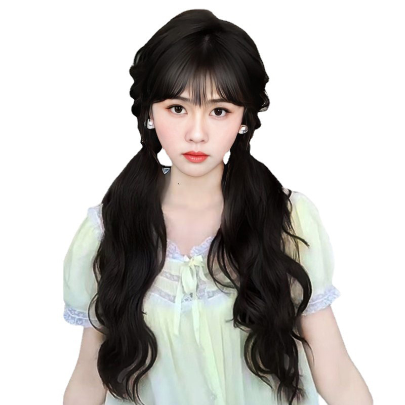 สไตล์ใหม่ วิกผมหางม้า ยาว น่ารัก พร้อมยางยืดหยุ่น สังเคราะห์ สําหรับผู้หญิง