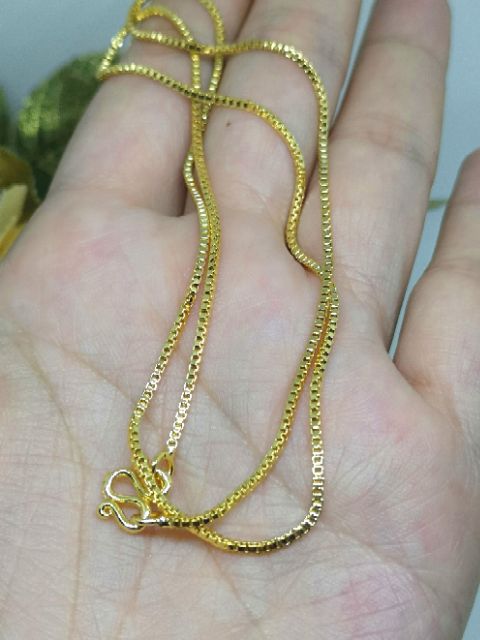 ส่งฟรี​มีชำระปลายทาง​ สร้อยคอชุบทองแท้ อิตาลี่ 18k ไม่ลอกดำ  ราคาคุณภาพขายถูกพร้อมตลับทอง