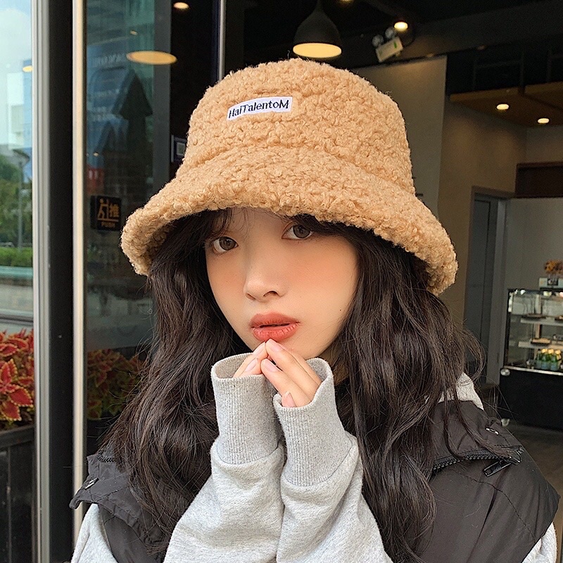 หมวกขนแกะ ขนเทียม ทรงบักเก็ต พร้อมส่งจากไทย