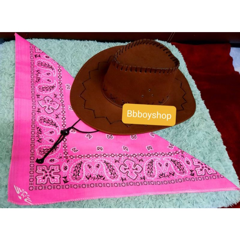 หมวกคาวบอย cowboy แถมผ้าพันคอพร้อมส่งทั่วประเทศ