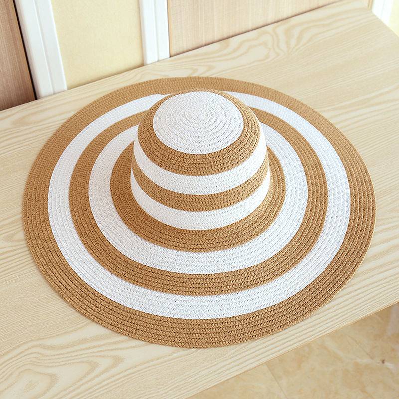 หมวกสานปีกกว้าง ใส่กันแดด   สินค้าพร้อมส่ง C022
