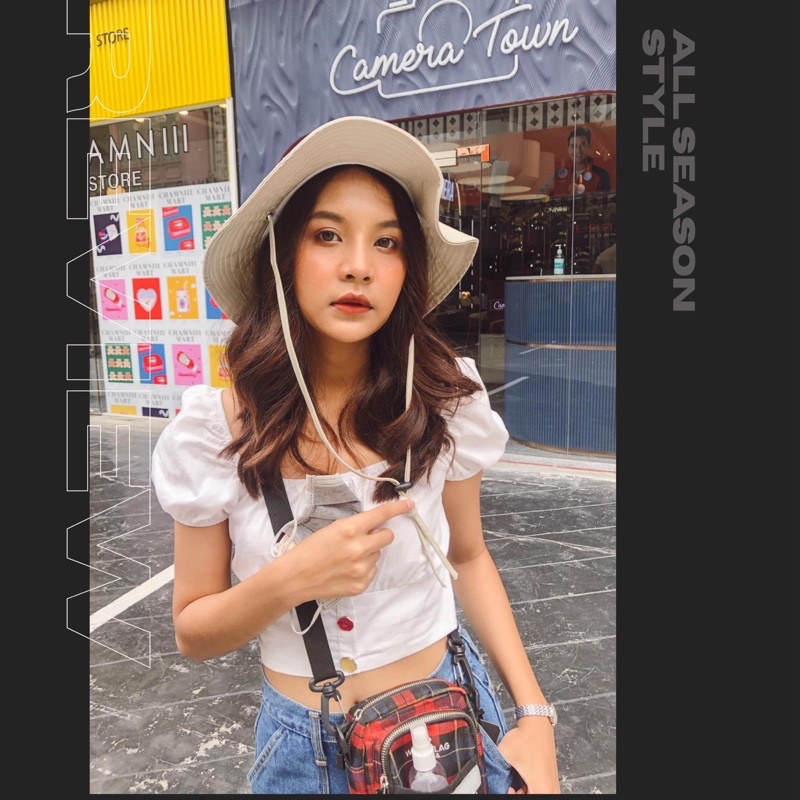 หมวกเดินป่า Hiking Hat  ปีกรอบ มีสายรัดคาง