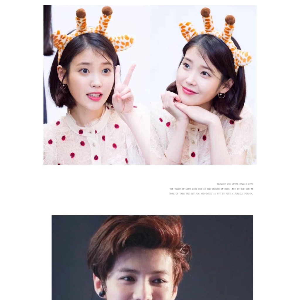 อุปกรณ์ทําผมผ้าคาดศีรษะลายยีราฟน่ารัก