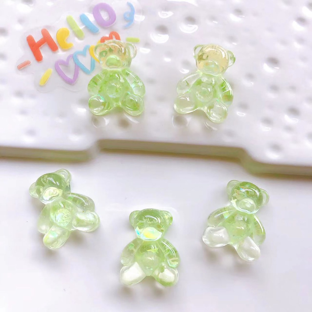 อุปกรณ์เสริม จี้รูปหมี ขนาดใหญ่ สีโปร่งใส สําหรับตกแต่งรองเท้า croc jibitz Diy