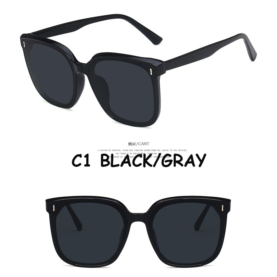 เกาหลีแฟชั่นสแควร์กรอบแว่นกันแดดขนาดใหญ่ผู้หญิง Shade UV400