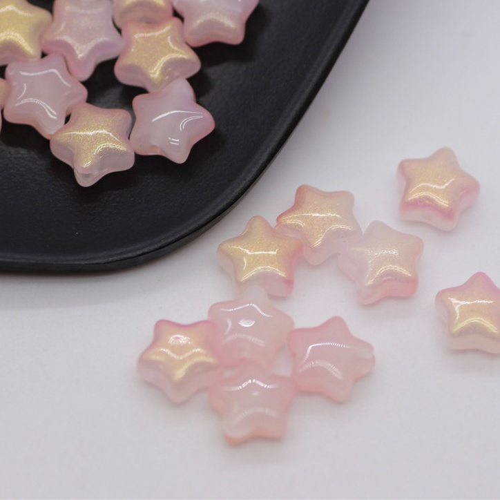 เครื่องประดับ ต่างหู ลูกปัดแก้ว รูปดาวห้าแฉก ขนาดเล็ก สวยหรู Diy 8 มม.